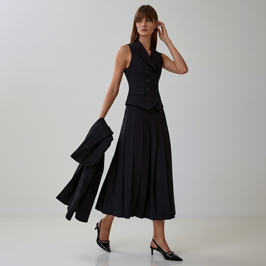 Strapless Ruffled Top and Skirt Outfit